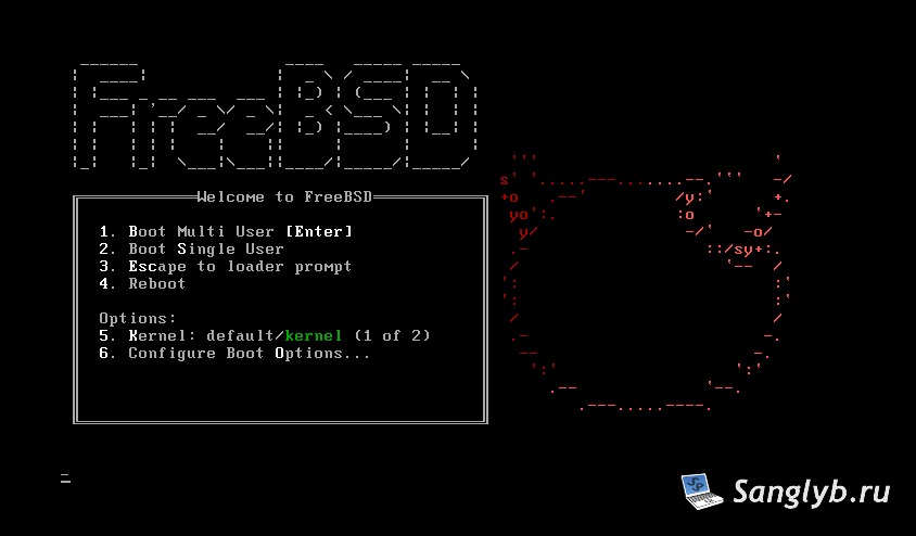 Меню загрузки FreeBSD