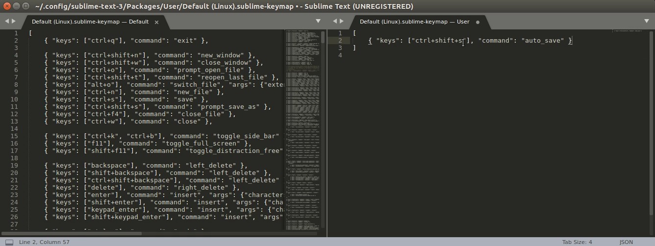 Set key combination for enabling Auto-save