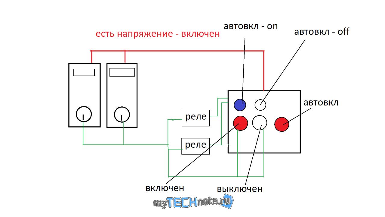 Автоматический включатель компьютеров с возможностью управления через сеть на Ардуино - предварительная схема