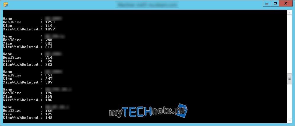 Скрипт PowerShell для просмотра реального размера баз Exchange