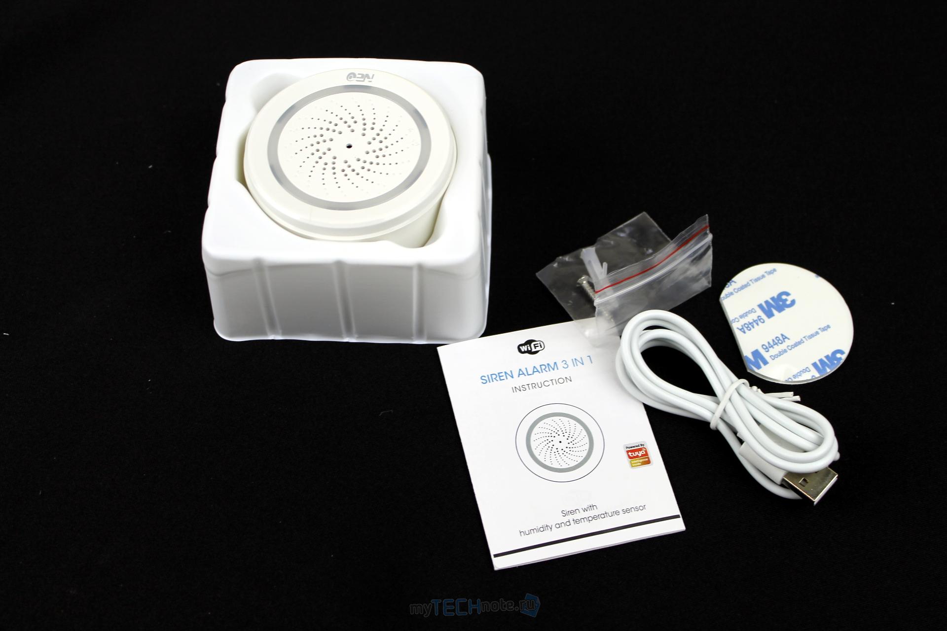 WiFi сирена NEO Coolcam (S3454) с Aliexpress - комплекация
