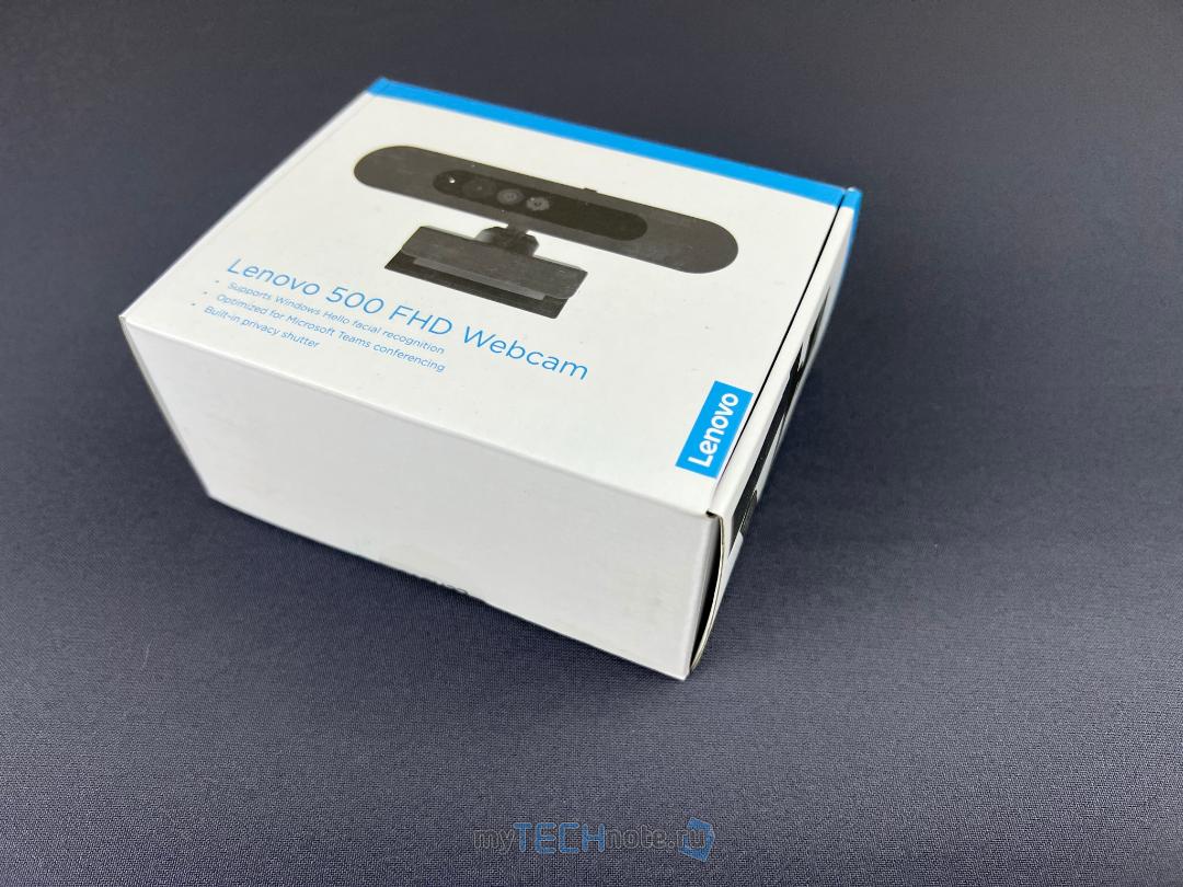 Веб-камера Lenovo 500 HD Webcam - относительно недорогая веб камера, поддерживающая Windows Hello - внешний вид коробки