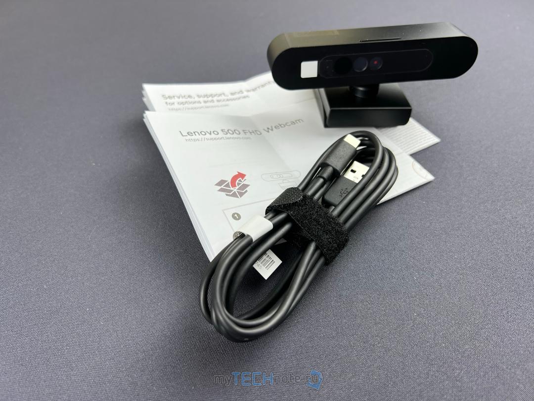 Веб-камера Lenovo 500 HD Webcam - относительно недорогая веб камера, поддерживающая Windows Hello - внешний вид камеры